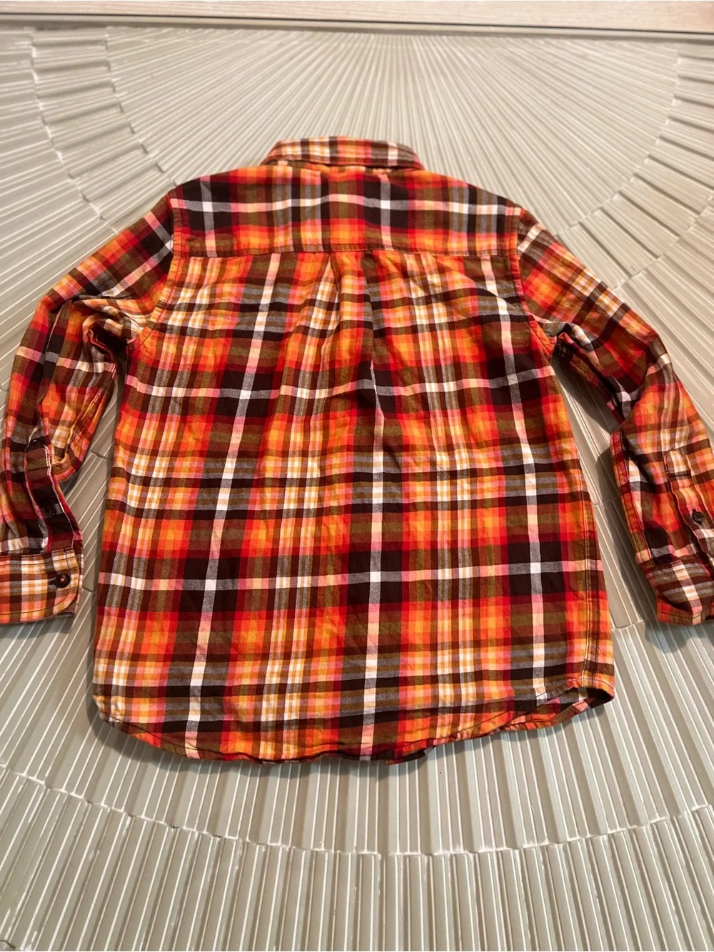Kids Red & Orange Plaid Button-Up Shirt